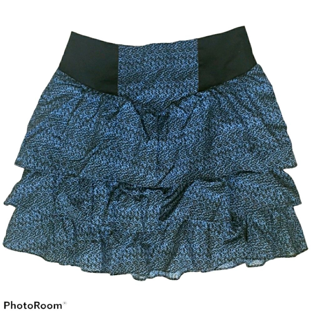 Kimchi Blue Black & Blue Layered Skirt - Large